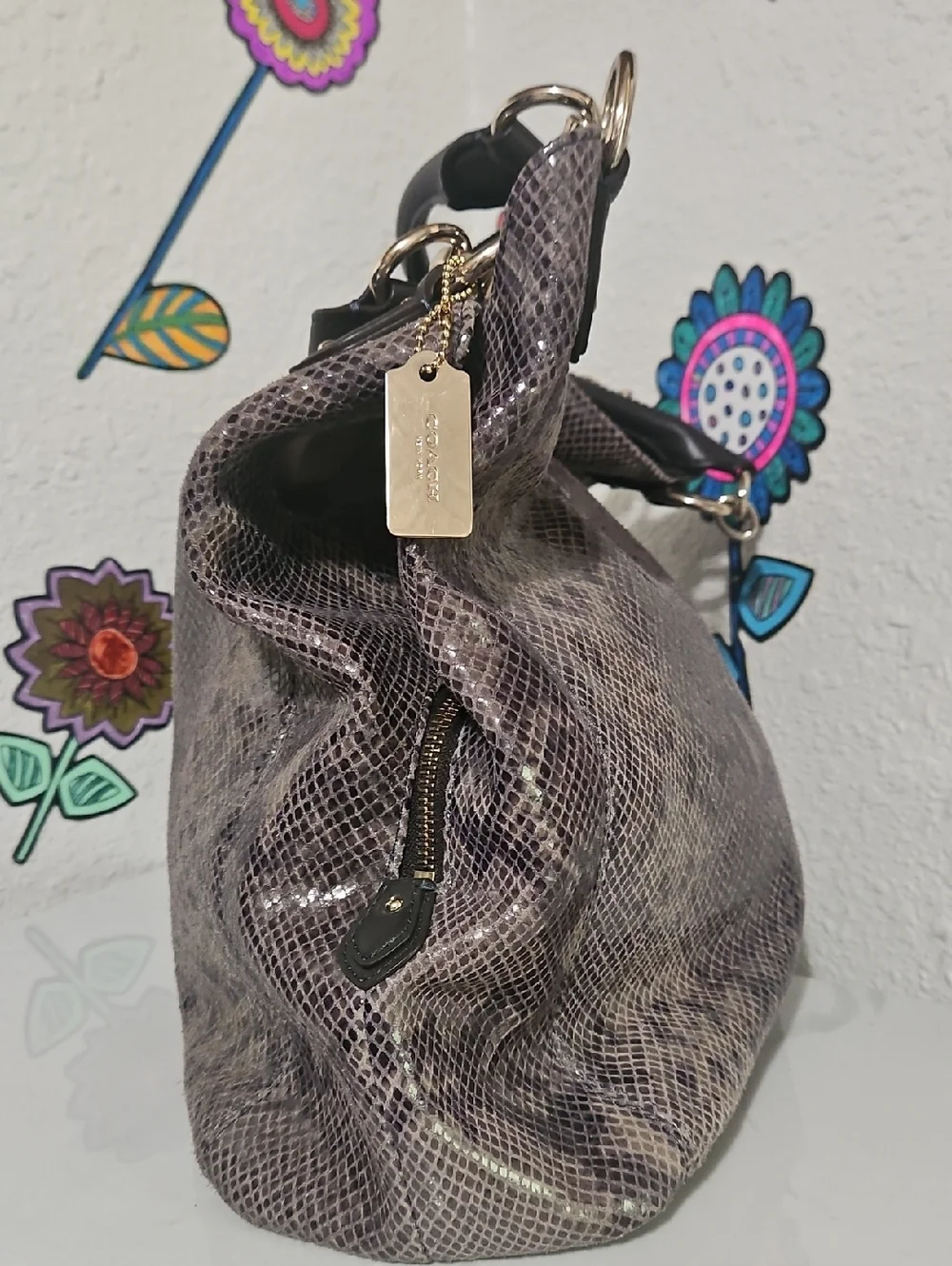 Coach Madison Phoebe Snakeskin Embossed Hobo bag